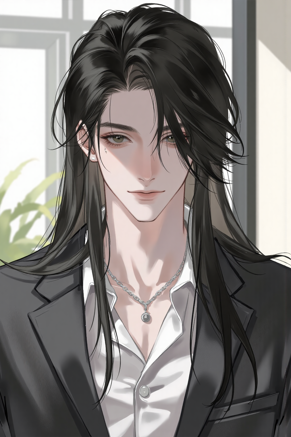 玻璃晴海_长发漫画帅哥小说封面男主推文