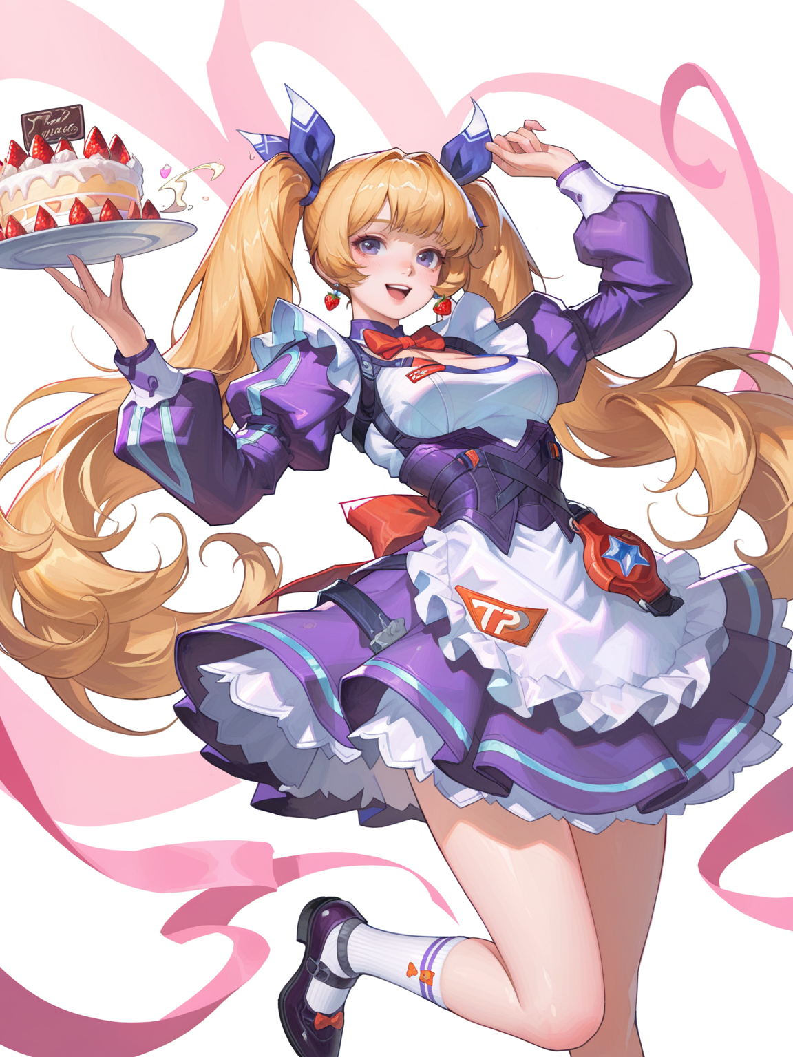 甜点主题的二次元少女角色插画