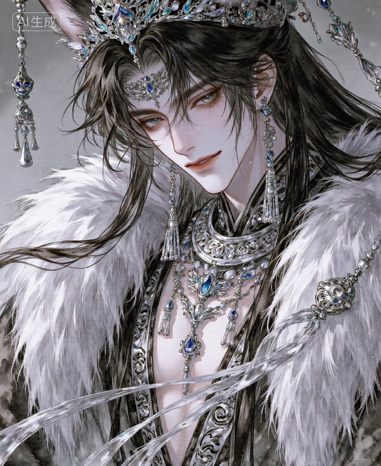 超绝古风水墨插画风男头古文言情男主头像
