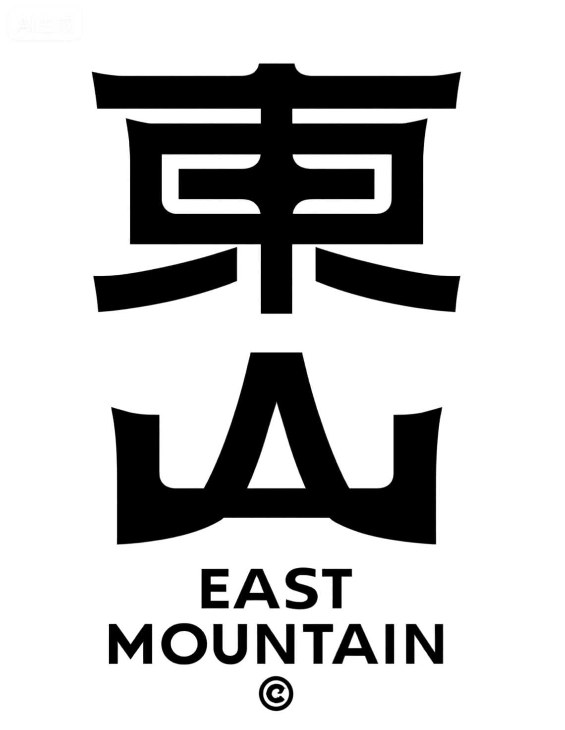 东山主题黑白标志设计